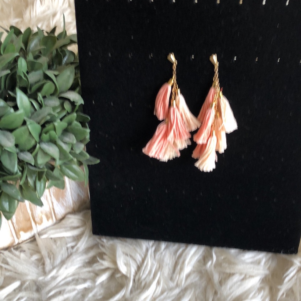 EUC Tassel Earrings (Pink & Gold)